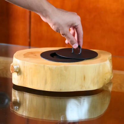 Chimenea en tronco de madera natural Flamora®