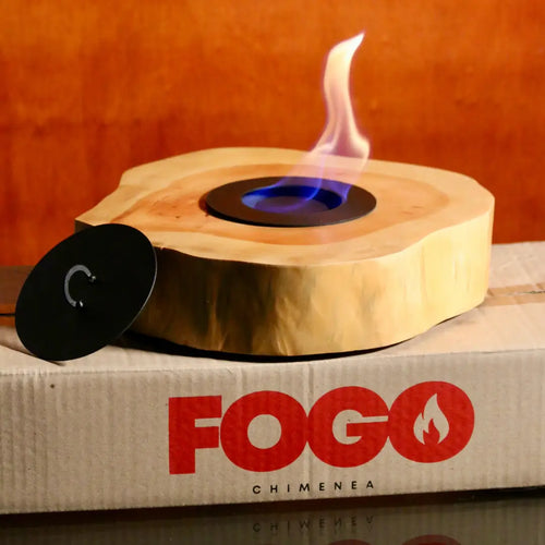 Chimenea en tronco de madera natural Flamora®