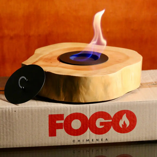 Chimenea en tronco de madera natural Flamora®